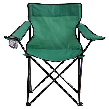Стілець туристичний складаний зі спинкою Зелений Кемпінговий стілець для походів та риболовлі