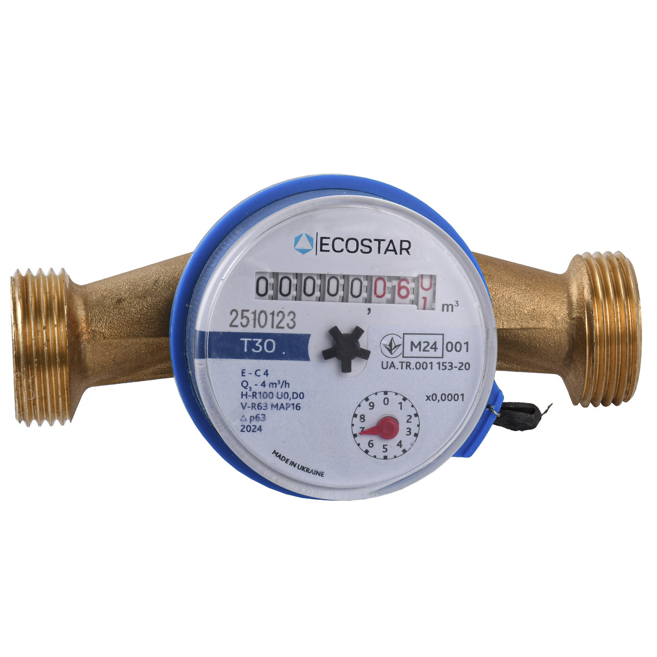 Лічильник холодної води ECOSTAR DN20 3/4″ БЕЗ ШТУЦЕРА L110 E-C 4,0 (000021864), фото 1