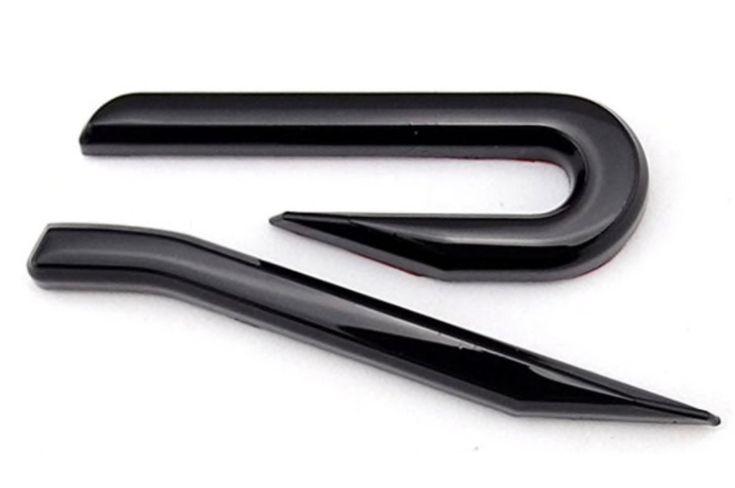 Шильдик емблема Volkswagen "R line" Фольцваген значок ер лайн новий тип колір чорний глянець