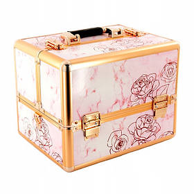 Косметичка-валіза для майстра манікюру Flower Pink Rose Gold