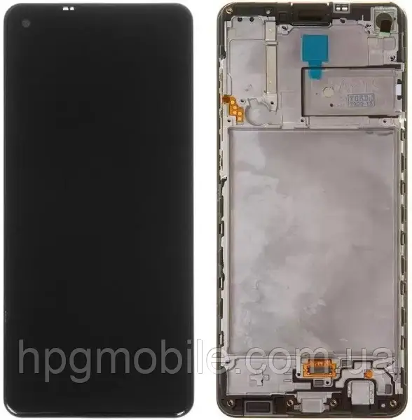 Дисплей для Samsung A217/A21s 2020 модуль (екран, сенсор) з рамкою, оригінал, Чорний, фото 1