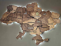 Деревянная карта Украины 1500*1000 мм