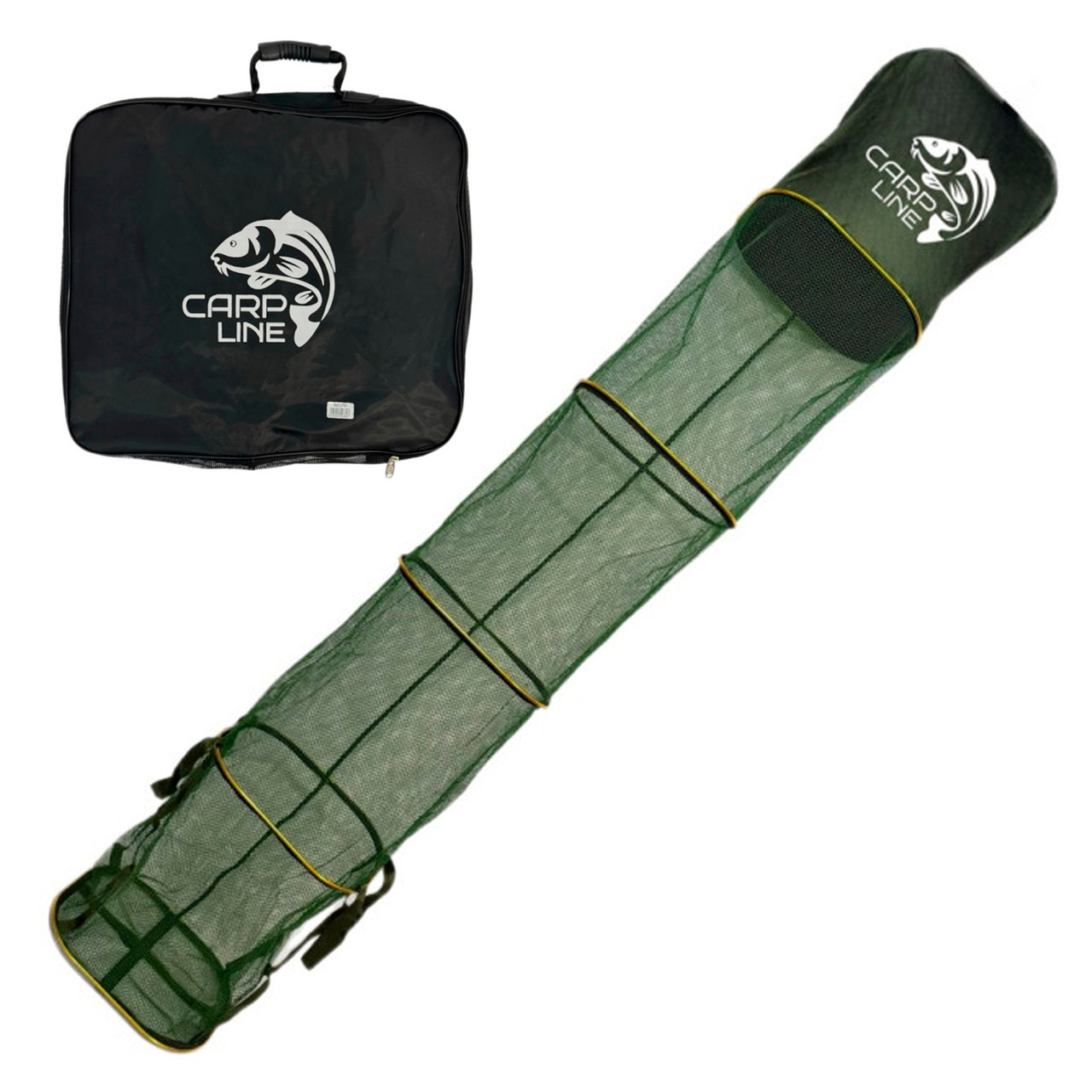 Садок для риболовлі Carp Line Green Зелений 3.5 м гумова сітка алюмінієві кільця
