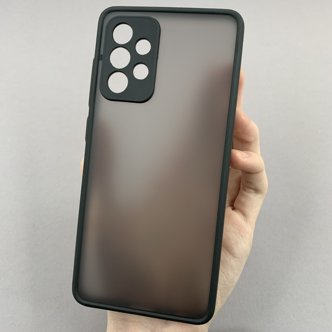 Чохол для Samsung Galaxy A52s напівпрозорий матовий чохол з кольоровими бортами на самсунг а52с чорний tcb