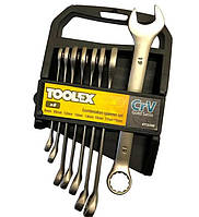 Набор ключей рожково-накидных Toolex - 8шт (8-19мм) прочные стальные, качественные комбинированные ключи