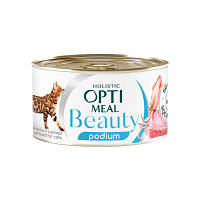 Консервы для кошек Optimeal Cat Beauty Podium с тунцом и кольцами кальмара 70 г