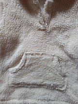 Стильна кофта-толстовка для дівчинки хутряна з капюшоном на 2-3-4 роки молочна, фото 2