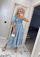 Женское цветочное летнее платье миди Анжелина с пышной юбкой Smnor8188