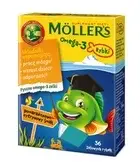 Möller's, Омега-3, желе рыбный с кислотами омега-3 и витамином D3 для детей, апельсин и лимон, 36 шт.