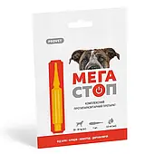 Краплі на холку для собак ProVET Мега Стоп від 20 до 30 кг, 1 піпетка (від зовнішніх та внутрішніх паразитів)