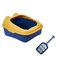 Туалет для кішок із лопаткою Taotaopets 268802 лоток для котів 40*30*20 cm Yellow