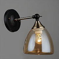 Бра настінне з поворотним скляним плафоном медового кольору на одну лампу Е27 Svet SR-N3858/1W AB