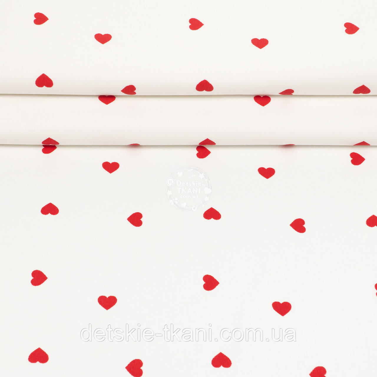 Ранфорс шириною 240 см "Рідкі червоні сердечка", №5103, фото 1