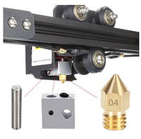 Хотенд МК-8 комплект (термобарьер 30мм, нагревательный блок, сопло 0,4мм)