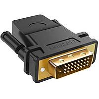 Переходник DVI 24+1 штекер to HDMI вход UGREEN 20124 Черный UGR-20124