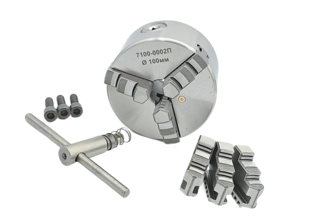 Патрон токарний ф160 3-х кул. 7100-0005П (К11-160, повна комплектація) PREMIO, фото 1