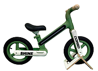 Детский велобег "Corso Shine" 12 дюймов (резиновые колеса, рама и вилка из нейлона со светом) JT-10078 Зеленый