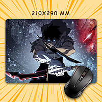 Килимок для миші 210x290 мм Solo Leveling / Тільки я візьму новий рівень
