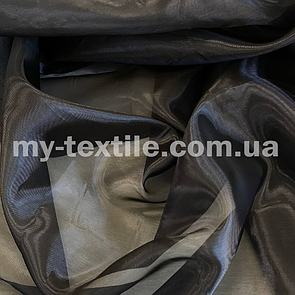 Тканина органза прозора з переливом 150 см однотон Чорний