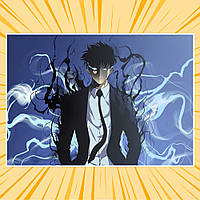 Плакат А4 Аніме Solo Leveling / Тільки я візьму новий рівень 002