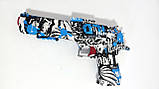 Дитячий пістолет на орбізах - Графіті Blue, акумулятор 3.7 V, орбізи 1000 шт, фото 2