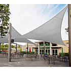 Тент-парус трикутник тіньовий 3х3х3 м Gardlov, навіс від дощу та сонця, Сірий (23147), фото 4