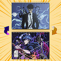 Скетчбук А5  96 арк. 60-65 гр.м² Solo Leveling / Тільки я візьму новий рівень 002