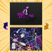 Скетчбук А5  96 арк. 60-65 гр.м² Solo Leveling / Тільки я візьму новий рівень 010