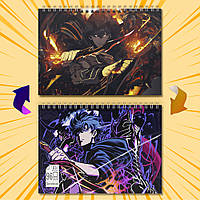 Скетчбук А5  96 арк. 60-65 гр.м² Solo Leveling / Тільки я візьму новий рівень 011