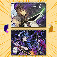 Скетчбук А5  96 арк. 60-65 гр.м² Solo Leveling / Тільки я візьму новий рівень 012