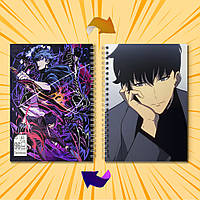 Скетчбук А5  96 арк. 60-65 гр.м² Solo Leveling / Тільки я візьму новий рівень 019