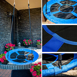 Якісна гойдалка гніздо лелеки 100 см - Синя до 150 кг Польща