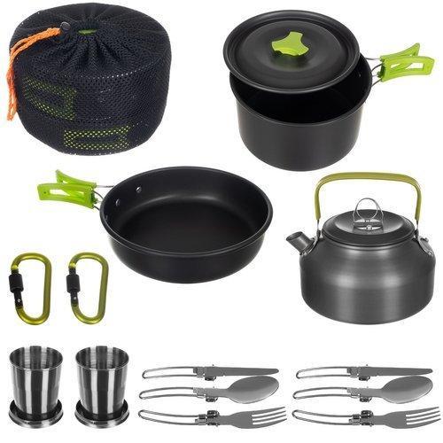 Набір туристичного посуду 3в1 алюмінієвий, Cooking Set DS-308 (чайник, каструля, сковорідка), фото 1