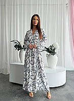 Женское стильное платье макси с растительным принтом ткань: штапель Мод. #564