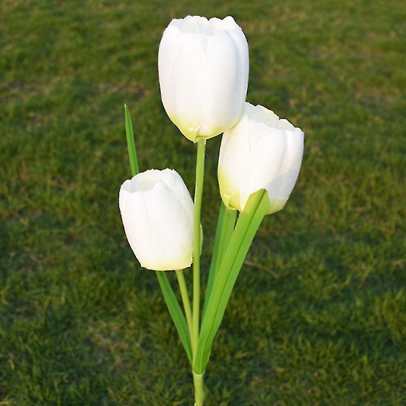 Вуличний ліхтар світильник на сонячній батареї з акумулятором "Тюльпан білий" 70см. авто вкл/викл