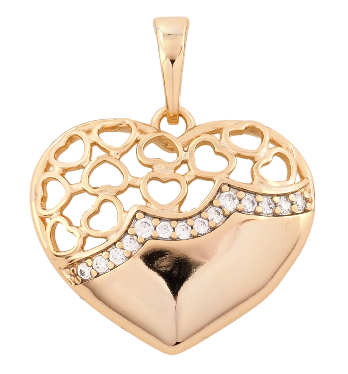 Кулон Xuping Позолота 18K "Різьблене сердечко з цирконієм" для ланцюжка до 5мм