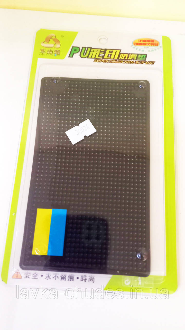 Коврик антиковзаючий  на торпеду UA прапор (чорний), фото 1