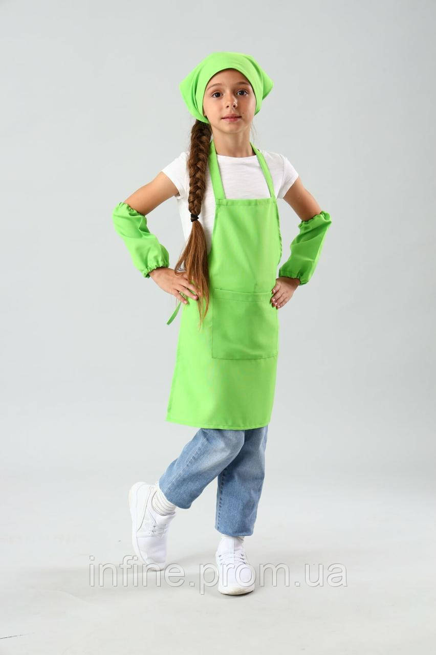 Фартух для праці і творчості з косинкою 6-10 років (салатовий) - фото 1 - id-p2176712762