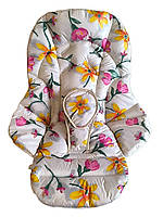 Чехол DavLu на стульчик для кормления JAZZ / Triumph Цветы на молочном (000087)