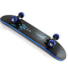 Дитячий мініскейт скейтборд дитячий вовк SP-Sport 1407 Black-Blue, фото 3