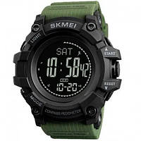 BTI Часы наручные мужские SKMEI 1356AG ARMY GREEN, армейские часы противоударные. Цвет: зеленый