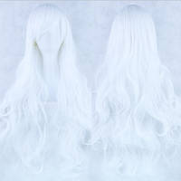 Длинные парики RESTEQ - 80см, белые волнистые волосы, косплей, аниме.