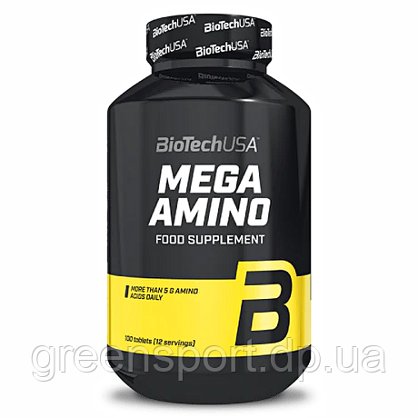 BioTech USA Mega Amino 100 таблеток, амінокислоти для спортсменів, комплекс