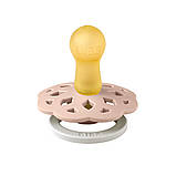 Пустушка BIBS Boheme Latex Round (кругла) – Blush GLOW (світиться в темряві) 0-6міс., фото 2