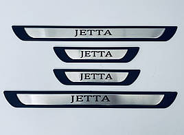 Накладки на пороги Volkswagen Jetta A6 2011-2017 (Y-1 хром-пласт) TAN24
