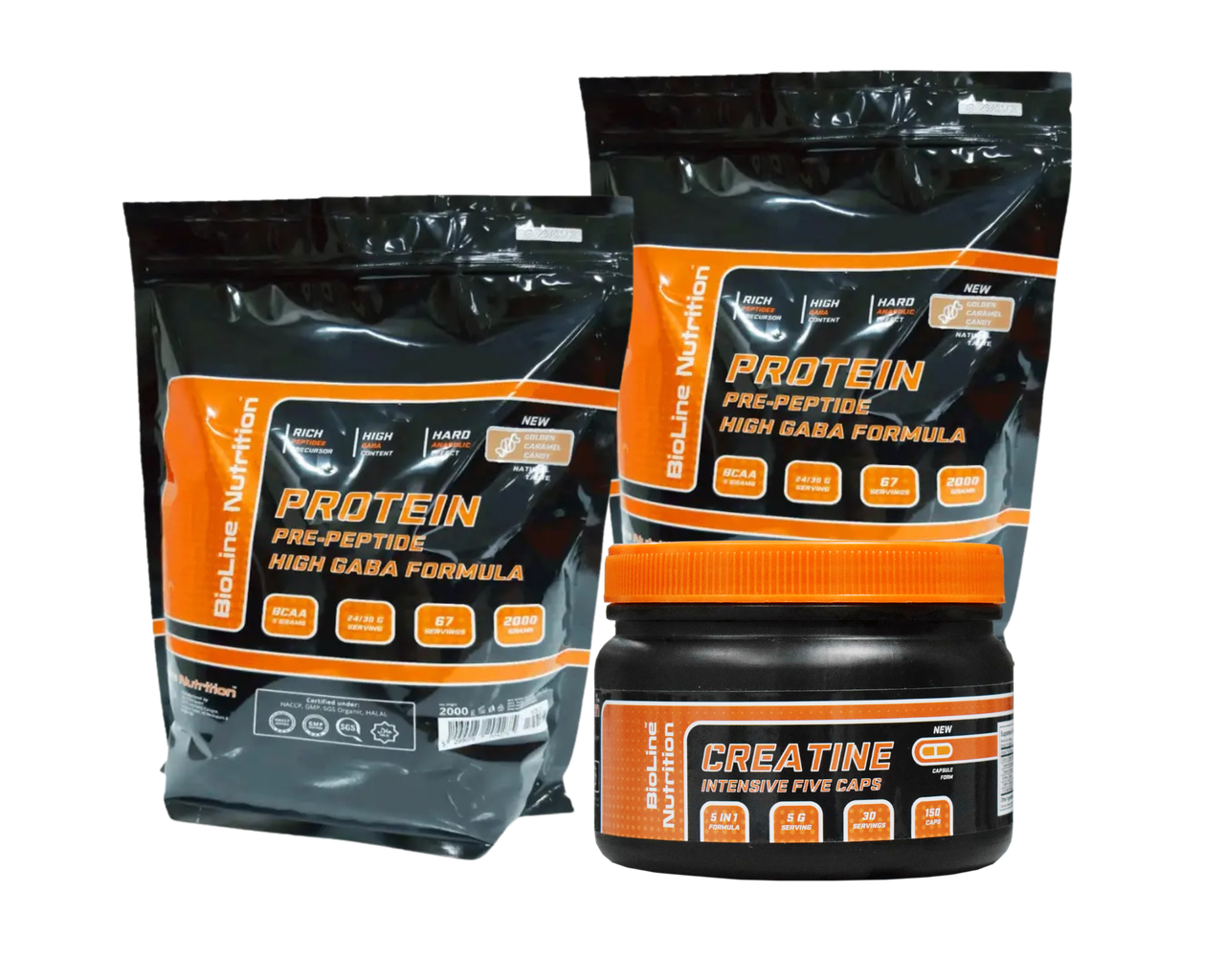 Протеїн Protein Pre-Peptide Bioline Nutrition 4 кг смак карамель + Креатин, фото 1