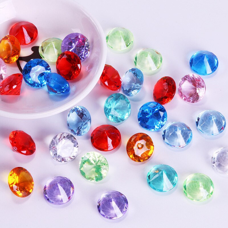 Акрилові діаманти RESTEQ різнокольорові 50 шт./уп. Акрилові дорогоцінні камені різнокольорові