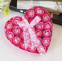 Подарочный набор мыла в виде лепестков роз, мыльные розы. Розы из мыла 24шт розовые