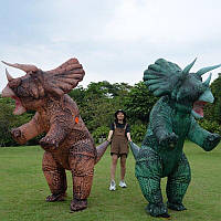 Надувной костюм динозавра (Трицератопса) RESTEQ, Triceratops косплей, костюм динозавра Triceratops.