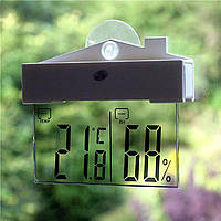 Термометр для окна. ЖК градусник на присоске. Цифровой термометр-гигрометр